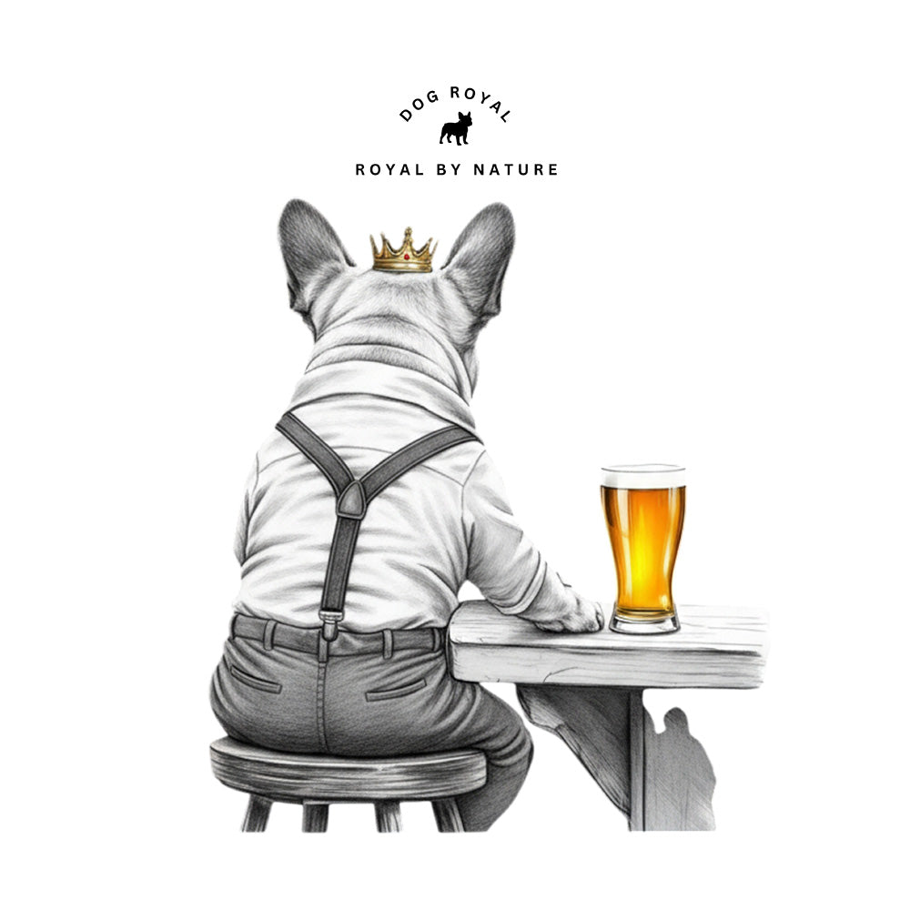 Rückseite Unisex Hoodie Frenchie Same Pint mit Royal by Nature Schriftzug